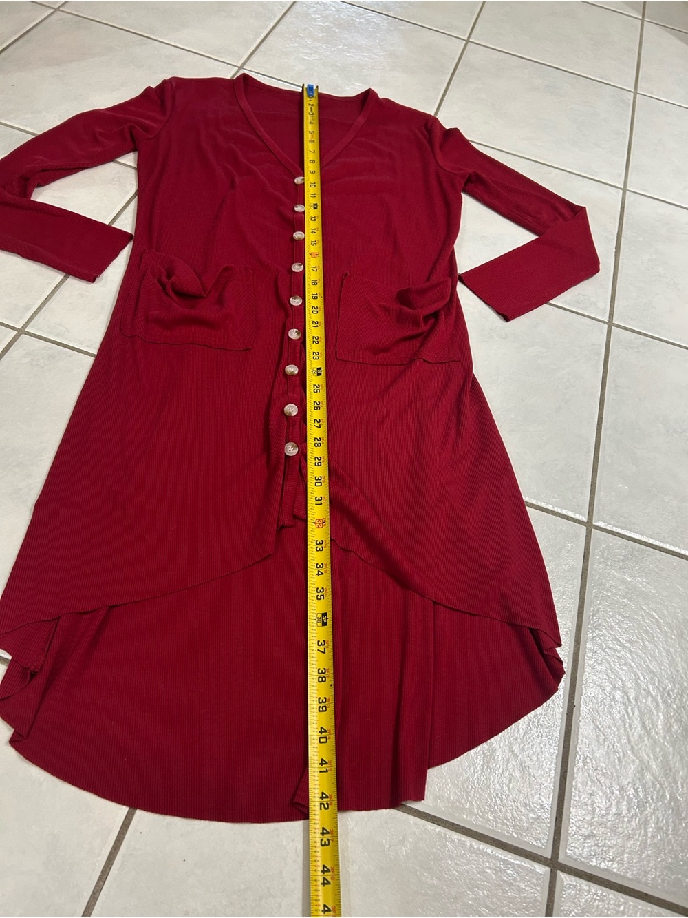 Naggoo Women's Long Cardigan-Button Down High Low with Pockets - Picture 7 of 8